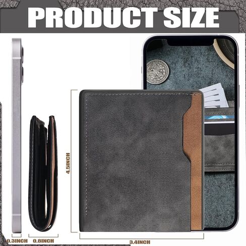 12 PCS MEN'S Wallet Dad Leather Withrets Wallets Pu Geather Wallet Way Day Homports for Groomsmen Uncle Pirthday Anniversary in Saudi Arabia