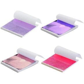 Y-Axis 4 Colors Gold Leaf Sheets Set 400 Sheets Imitation Hold Gold Leaf Leafing Sheets Foil Paper for Slime Nails Paintings