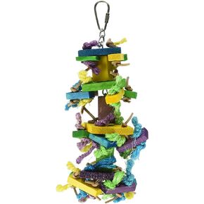 Featherland Paradise | Knots N Blocks - XXL Bird Toy | Parrot Toys | Bird Toys for Parrots, Macaws, Cockatoos, Very Large Birds, Big Beaks
