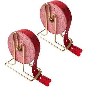 Yuanhe Brass Raffle Ticket Dispenser - 2PCS Brass Plated Ticket Holder, for Single-Roll & Double-Roll Tickets