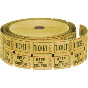 Raffle Tickets Double Roll - 2000 Ticket Count Per Roll - Raffle Drum Tickets Roll for Bingo Ballot Party