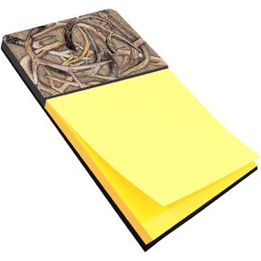 حامل ملاحظات لاصق قابل لإعادة الملء من Caroline's Treasures Deer Horns أو موزع ملاحظات Postit، مقاس 3.25 × 5.5 بوصة، متعدد الألوان