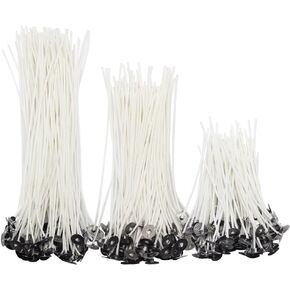 Hysagtek 300 Pcs Candle Wicks for Candle Making Cotton Wicks Candle Making Supplies Kit Candle Making Wicks Low Smoke Natural Cotton Candle Wicks DIY Accessories, 9cm/3.5in,15cm/6in and 20cm/8in Long