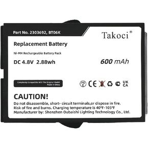 TAKOCI Replacement Battery for IKUSI 2303692,TM70/1,T71,RAD-TS,ATEX transmitters,TM70 Range fit Part Number 2303692, BT06K