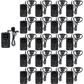 Retekess TT117 Interference-Free FM Tour Guide System, Simultaneous Translation Equipment, Replaceable 2 AA Batteries, Interpretation Systems for Conference (1 Transmitters 20 Receivers)