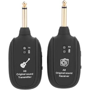 ناقل الحركة للجيتار، جهاز استقبال جيتار لاسلكي، نظام جيتار لاسلكي، كابل شحن USB بلاستيكي أسود معدني لباس الجيتار الكهربائي المنزلي in Kuwait