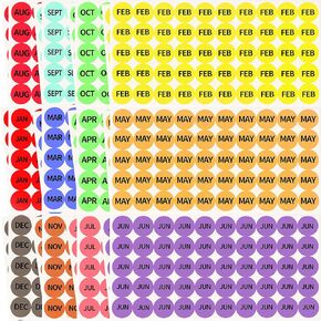 2400 Labels Month Stickers 12 Months of The Year Color Coding Label Stickers Round Month Labels Self Adhesive Stickers 50 Labels Per Sheet 12 Colors 1 Inch (48 Sheets)
