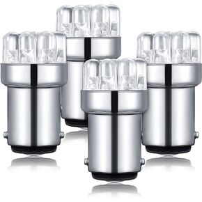 Honoson 4 Pieces LED 90 Bulb 1004 Marine LED Replacement Bulb BA15D LED Bulb for Boat Navigation Lights, Boat Anchor Lights, Stern Lights, DC 12v