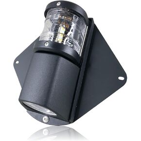 Pactrade Marine Waterproof LED Combo Masthead And Deck Light Vertical Mount For Sailboat Boats Up To 12M, G4 Type Bulb and LED Type