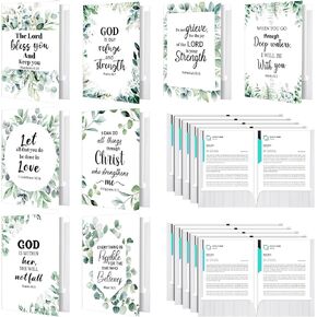 24 Pack Bible Verse Decorative Folders with 2 Pockets Cute 2 Pockets Folders Letter Size Folders with Pockets for Office Gifts(Flower Style)