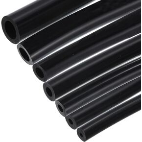 MECCANIXITY Vacuum Silicone Tubing Hose 1/8" 5/32" 3/16" 1/4" 5/16" 3/8" 1/2" ID 1/8" Wall Thick 6.6ft Black High Temperature for Engine