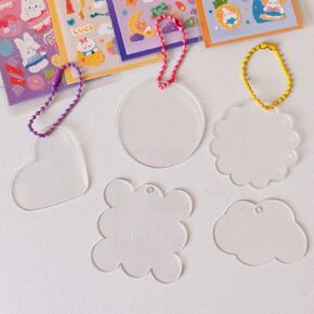 Leadigol Clear Acrylic Ornaments for Crafts, Christmas Tree Acrylic Tags 50pcs Blanks Acrylic Circle Disc with Hole,for Making Christmas Ornaments,Keychains, Gift Tag