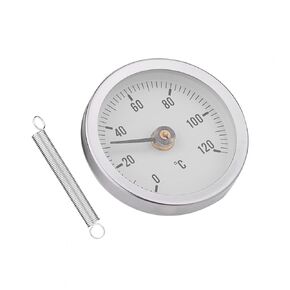 63mm Bimetal Temperature Spring Thermometer Pipe Surface IP55 Waterproof Dustproof Clip on Thermometer Pipe Temperature Gauge for Measuring Temperatures of HVAC Hot Water Pipes and Radiators
