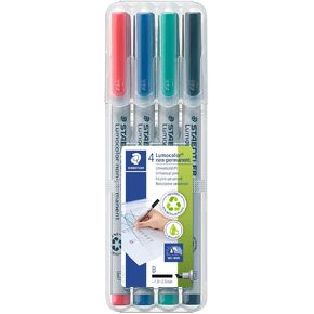 STAEDTLER 311 WP4 Lumocolor non-permanent pen, assorted colors, 4 Count (Pack of 1),black
