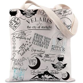 MAOFAED Velaris City of Starlight Book Sleeve Suriel Tea Co Acotar Book Sack The Night Court Gift for Book Lover (to The Stars BSL)