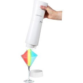 Cordless Shaved Ice Maker By PREMIUS – Lightweight, Rechargeable, Bonus Recipe Book, Resting Stand – Hawaiian Shaved Ice! USB Cord Included – Up to 40 Snow Cones Per Charge! No Molds Needed! (White)