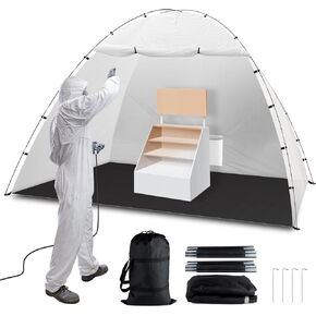 Portable Paint Booth Tent, Siebwin Extra Large 10x6.5x6ft Spray Paint Tent with Built-in Floor & Mesh Screen & Windproof Hooks for Furniture DIY Hobby Tool Spray Paint Shelter