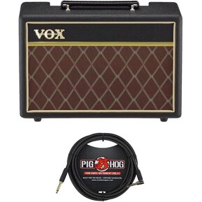 حزمة مضخم صوت الجيتار المحمول Vox Amps Pathfinder بقدرة 10 وات مع كابل جيتار بزاوية قائمة منسوجة بطول 10 أقدام (عنصران) in Kuwait