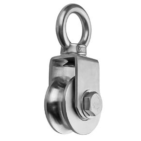 BNYZWOT U Type Swivel Pulleys 304 Stainless Steel Duplex Bearing Super-Silent Detachable 360 Degree Rotation Heavy Duty Traction Wheel 1-Pack