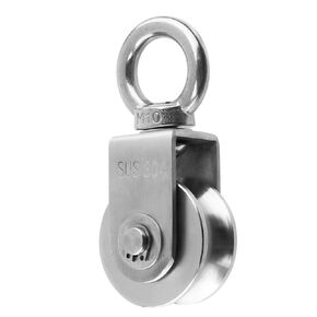 U Type Cable Pulley Wheel, Swivel Single Pulley Block, Stainless Steel, Bearing Inside, Heavy Duty Good for Pulley System Gym Equipment, Loading 1100lb