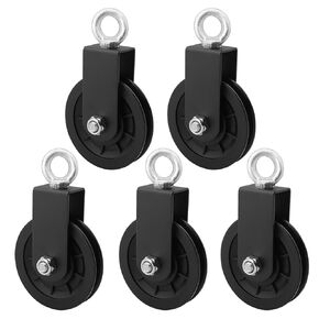 5 Pack 3.54 inch/90 mm Traction Silent Nylon Gym Cable Pulley Wheel, Rotation 360 Degree Traction Wheel, High-Quality, Strong Bearing Capacity,for LAT Pulley System DIY Gym Pulley System. by GENHAKON