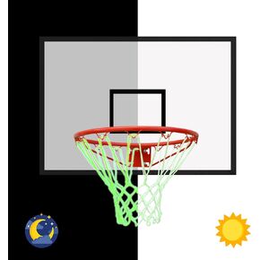 LSKSSNG Nightlight Basketball Net, Glow in The Dark Basketball Hoop Net, Luminous Replacement Basketball Goal Net, Standard Size 12 Loops All Weather Nylon Replacement Net for Indoor/Outdoor