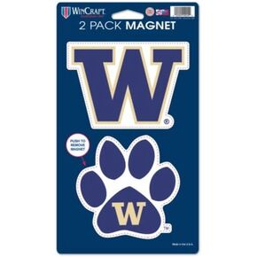NCAA University of Washington Huskies 2-Pack Die Cut Magnet Set