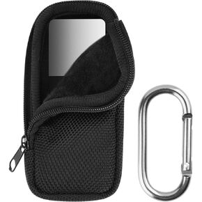 Xxerciz Heart Monitor Case for AliveCor Kardiamobile Personal EKG/Kardia Mobile 6L EKG Device, Protective Travel Case Nylon Storage Bag Cover with Soft Liner and Carabiner Clip, Black