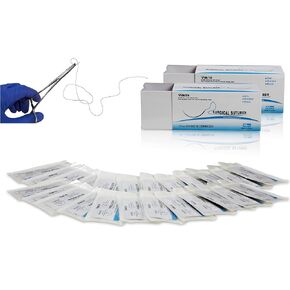 Jackson JSN4002 24 PK 75cm Silk Surgical Suture Thread W Curved Needle | Exceptionally Smooth Surface | Superior Tensile Strength |Excellent Knot Security W Manual(Educational & Training Use Only)
