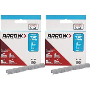 Arrow Fastener 506 Genuine T50 3/8-Inch Staples, 1250-Pack - 2 Pack