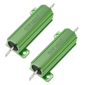 uxcell 50W 16 Ohm 5% Aluminum Housing Resistor Screw Tap Chassis Mounted Aluminum Case Wirewound Resistor Load Resistors Green 2 pcs