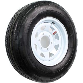 eCustomRim Eco Trailer Tire Rim ST225/75D15 H78-15 225/75-15 D 6 Lug Wheel White Spoke - 2 Year Warranty w/Free Roadside