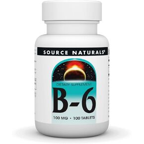 Source Naturals Vitamin B-6 100mg, Immune System Support, 100 Tablets