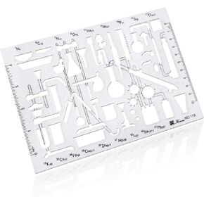 ZYHW Organic Chemistry Stencil Drawing Drafting Template Clear Plastic School Lab Laboratory Chemical Engineering Equipment Symbols