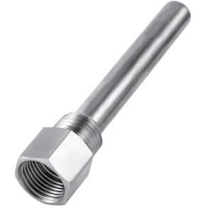 Stainless Steel Thermowell 1/2" NPT Threads, 120mm Thermopocket for Fast Ferment Thermometer Stainless Steel Thermometer, FasterFerment Accessories
