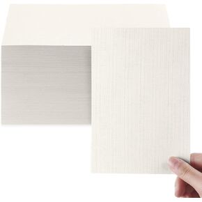 Geosar 200 Sheets Linen Cardstock 4 x 6 Inches Invitation Cardstock Heavyweight Printer Paper Cardstock 92lb 250GSM Card Stock for Printer Index Cards Cover Postcards Blank Note (Cream)