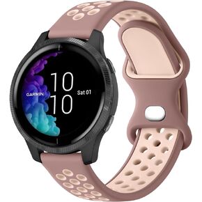 أساور Meliya متوافقة مع Garmin Venu 2 Plus / Venu Sq / Venu / Vivoactive 3 Watch Band Women Men، حزام استبدال رياضي من السيليكون الناعم لـ Garmin Vivomove Sport، Vivoactive 3 Music، Forerunner 645 / 245 Music Watch الذكية