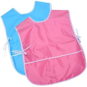 Mudder 2 Pieces Children's Art Smock, Artist Smock, Waterproof Painting Apron for Kids Toddler
