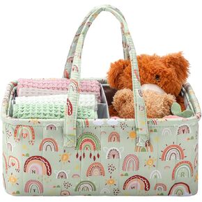 Huhumy Boho Rainbow Baby Diaper Caddy Organizer Boho Rainbow Baby Stuff Diaper Basket for Newborn Baby Shower Gifts, Bohemian Portable Nursery Storage Bin for Changing Table Car in Saudi Arabia