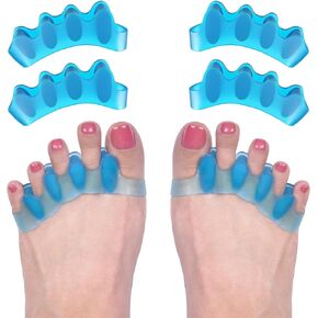 ROOCKE Gel Toe Spacers for Women,Correct Hammer Toe Bunion Corrector for Men,Yoga Toe Separators,Straightener for Overlapping Toes,Big Toe Spreaders (4 Pcs/Beige)…