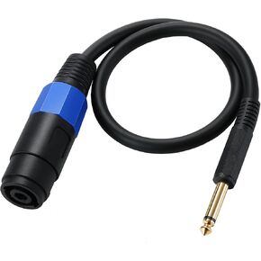 MTUERANC Speakon to 1/4 Mono Speaker Cable, 6.35mm (1/4") TS Plug to Speakon Female Speaker Audio Adapter for DJ/PA Speaker Cord with Twist Lock -50cm/0.5FT (Speakon Female to 1/4 Male Straight) in Kuwait