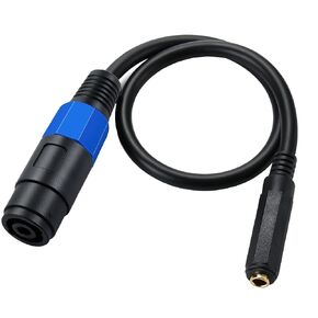 MTUERANC Speakon to 1/4 Mono Speaker Cable, 6.35mm (1/4") TS Plug to Speakon Female Speaker Audio Adapter for DJ/PA Speaker Cord with Twist Lock -50cm/0.5FT (Speakon Female to 1/4 Male Straight)