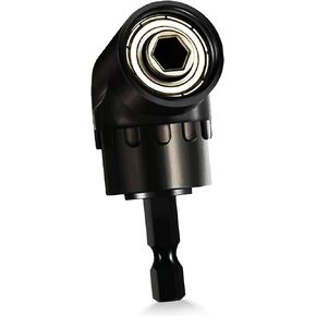 105 Degree Right Angle Bit Extension for Drill, Right Angle Drill Adapter Attachment, Right Angled Screwdriver Drill Bit Extension, Impact Drill Bit Adapter for Tight Space (BLACK)