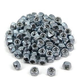 Yeebyee 5/16"-18 Nylon Insert Hex Lock Nuts,Carbon Steel White Zinc Plated, Hex Lock Nut Silver Self-Locking Nylock Locknuts,100pcs/pack (5/16"-18-100pcs)