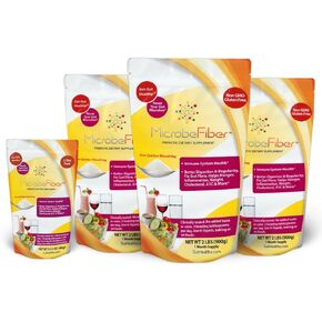 MicrobeFiber Prebiotic Soluble Fiber - Reset Gut Microbes & Get Gut Healthy 3-Month Supply with Bonus Travel Pack