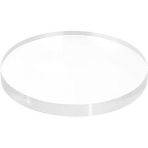 MECCANIXITY Clear Acrylic Solid Cylinder Round Display Riser, 0.6 inches (Height) x 5.9 inches (Diameter), for Showing Your Collectibles, Cosmetics