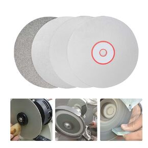awliye 4Pcs Diamond Grinding Wheel, 6" x 1/2" Arbor Grinder Disc Sanding Discs, Flat Lap Wheel Diamond Polishing Disc Set 80/400/800/1200 Grit Lapping Grinding Tools for Gemstone Glass Rock Ceramics