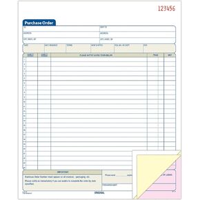 Adams Purchase Order Book, 8.38 x 10.69 Inch, 3-Part, Carbonless, 50 Sets, White, Canary and Pink (TC8131)