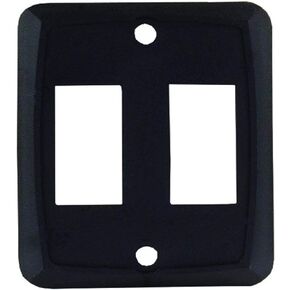JR Products 12885 Black Double Switch Face Plate
