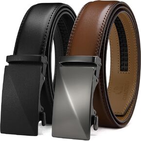 CHAOREN Brown Belt Men 2 Pack - Meet Almost Any Occasion and Outfit (35mm)